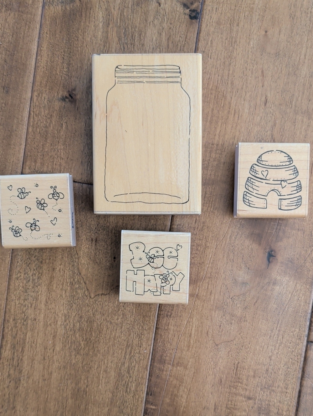 Wooden  Stamp Set - Natural Wood Finish